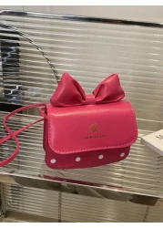 1 قطعة حقيبة كتف ثلاثية الأبعاد مطبوعة بنقاط بولكا دوت ، لون الفتيات ، تصميم بسيط ، حقيبة مربعة صغيرة للموسم ال