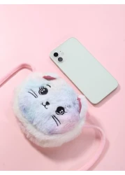 Plush Cat Sling Bag Tie Dye Placement Random
