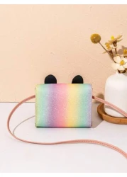 1Pc New Sweet Mini Crossbody Bag Children s Cute Cartoon Kitten Casual Crossbody Bag Small Coin Purse For Girls Messenger Bag Handbag Wallet For Travel Daily Use