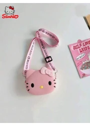 Sanrio حقيبة عبر الجسم بنمط كارتوني كيتي مرحبا قابلة للاستخدام كحقيبة كتف هدية للفتاة