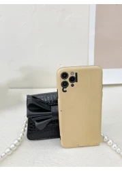 حقيبة مربعة بنقش تمساح مزخرف بعقدة الفراشة بنات