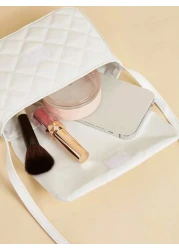 1pc Rhombic Quilted Square Simple Flap Shoulder Messenger Bag Suitable For Daily Party Travel Birthday Gift