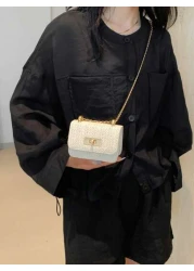 Stylish Woven Fashion Minimalist Small Square Shoulder Crossbody Bag For Girls Casual