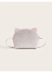 One Piece Girls Kitten Light Pink Gretel Half Circle Cute Mini Crossbody Bag Gift For Daily Use