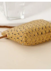 حقيبة كروسبودي قش خفيفة الوزن وجميلة قطعة واحدة للأطفال، مناسبة للأنشطة الخارجية والسفر إلى الشاطئ