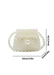 حقيبة خصر زهرية مزينة بالخرز المستدير المزيف