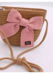 حقيبة شاطئ كبيرة بعقدة جميلة للبنات الأميرات الجديدة، مناسبة للاستخدام اليومي