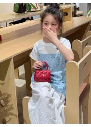 New Mini Embroidered Handbag Tiny Floral Crossbody Bag Solid Color Lipstick Pouch Coin Purse Accessories Bag