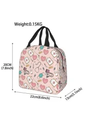 حقيبة غذاء مطبوعة بطباعة طبية قطعة واحدة مناسبة للعمل والسفر والنزهة، جنسي، بدون احتكاك مع الطعام