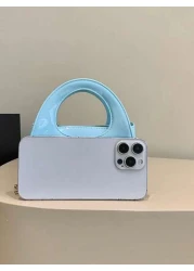 1pc Spring Summer Fashion Chic Handbag Solid Color Mini Shoulder Bag With Chain Strap