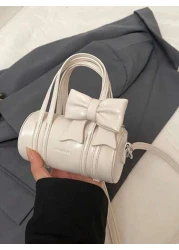 Fashion Bow Mini Handbag Solid Color Cute Small Crossbody Bag Lipstick Pouch