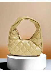 حقيبة يد مطرزة بشكل هلال للأطفال، محفظة صغيرة للبنات بنمط مربعات متفرقة، علبة أحمر الشفاه، حقيبة طرية عصرية،