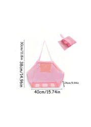 1pc Kids Summer Beach Mesh Bag Waterproof Design For Sand Toys Storage Beach Digging Tool Organizer Net Tote