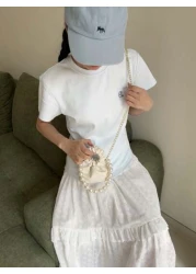 New Style Cloud Shaped Mini Princess Pearl Handbag Children Handheld Bag Shoulder Bag Accessory