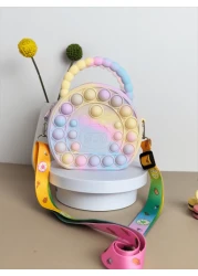 حقيبة يد بتصميم الحب، حقيبة كروس بالسيليكون، محفظة فتاة وحيد القرن - مضاد للضغط، مقاوم للماء ، متين، حقيبة صغي