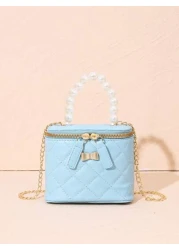 حقيبة يد مزيفة اللؤلؤ ، حقيبة كتف مطرزة متكتّلة ، حقيبة جسم عبر ، ديكور عتاد فراشة ، محفظة نقود ، مناسبة للاستخ