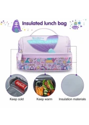 Super Powerful Girls Essentials 1pc Cartoon Animal Design Lunch Bag Girl Insulated Bento Box Double Layer Compartment Handbag Can Hold Hot Cold Food Inner Layer Keeps Warm Fresh Cool Large Capacity Od