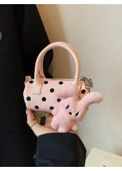 قطعة واحدة حقيبة يد أسطوانية على الطراز الكوري متنوعة متعددة الاستخدامات، خبز نمط نقاط مميزة حقيبة وسادة سعة