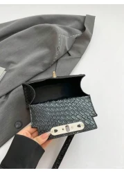 2025 New Arrival Niche Design Crocodile Textured Mini Square Handbag Fashion Versatile Casual Shoulder Bag