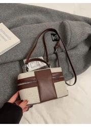 1 قطعة حقيبة يد صغيرة السعة من خامة البولي يوريثان للبنات مع حزام كتف قابل للإزالة والتعديل، تصميم إغلاق بسوست