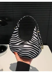 A Fashionable New Cow Print Leopard Print Zebra Print Girl Handbag Classic Cow Print Design Pu Zipper Closed Handb