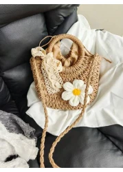 قطعة واحدة من حقيبة اليد ذات الرباط للفتح والغلق، أحدث موديلات هذا العام من الحقائب المصنوعة يدويًا بنسيج عبا