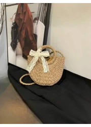 Girl s Shoulder Bag Woven Bag Casual Spring And Summer Large Capacity Shoulder Crossbody Bag Seaside Holiday Straw Girl s Bag Birthday Graduation Gift Gift