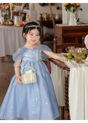 1قطعة حقيبة يد بخيط خرزي لطيفة للبنات بغلق سحاب، حقيبة كروس بخرز أبيض، مناسبة للربيع/الصيف