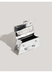 1pc Solid Color PU Leather Girl Crossbody Bag Metallic Chain Strap Mini Square Bag Casual Versatile Small Purse Suitable For Girls Students School Outdoor Shopping Outfit