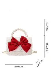 Cute Bow Mini Handbag Women Accessory Small Bag Versatile Lipstick Case Casual One Shoulder Crossbody Bag Fashionable Bow Purse For Women