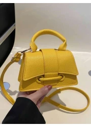 A Mini Niche Elegant Pu Material Solid Color Simple Casual And Versatile Flip Handbag Lipstick Bag That Can Be Worn On One Shoulder Across The Body Suitable For Daily Use Going Out Traveling Vacationi