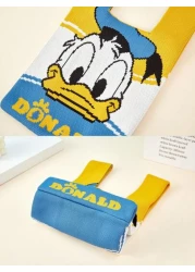 Disney Disney New Small Cartoon Knit Handbag Kids Convenient Tote Bag Cute Stitch Donald Duck Mickey Minnie Student Fashionable Lightweight Handbag