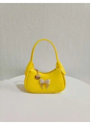 حقيبة يد مزينة بعقدة اللؤلؤ للأطفال، حقيبة كتف هدية فاخرة عصرية للبنات، محفظة صغيرة أميرة