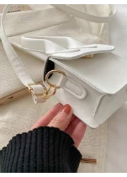 قطعة واحدة من حقيبة يد فتاة عصرية من نموذج جديد، ذات لون أحادي مصنوعة من مادة البولي يوريثان، تصميم مغناطيسي ل