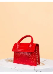 حقيبة يد سطوع براءة اختراع جلدية بسلسلة