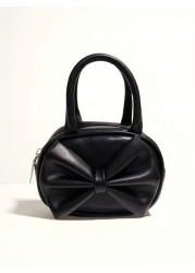 Kids Bowknot Handbag Fashion New Girls Shoulder Bag Holiday Gift Princess Mini Purse Coin Pouch Minimalist Small Round Bag