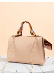 Fashion Versatile Simple Casual Scarf Decorated Tote Bag