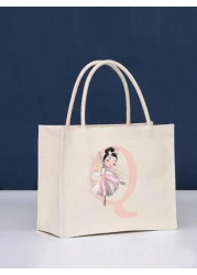 1 Piece Dancing Girl Printed Handbag Shoulder Bag Holiday Gift Bag Square Bag Storage Bag Shopping Bag Multifunctional Lightweight Daily Travel Vacation College Outdoor Shopping Supermarket Classic Si
