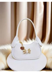 Rhinestone Pearl Bow Decor Girls Handbag New Autumn Winter Fashion Kid s Mini Bag Princess Style Coin Purse Cute Tote Bag Christmas Gift Birthday Present Candy Bag Lipstick Case Accessory Pouch Snack