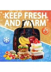 حقيبة غداء مطبوعة بصورة العنكبوت ، حقيبة عزل حرارية ، حقيبة محمولة ، حقيبة حافلة حافظة للثلج ، حقيبة متعددة ال