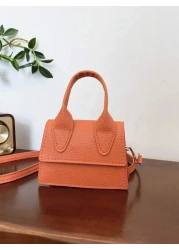 1 Pc New Girls Mini Shoulder Bag Plain Simple Design Pu Material Adjustable And Replaceable Strap Versatile Handheld Or Shoulder Bag Fashionable And Minimalist Style For Outings Shopping Gatherings An