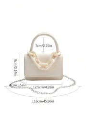 1pc Girl S Handbag Simple And Casual Fashion Style Large Capacity Lightweight Girl S Small Square Bag Solid Color Pu Leather Fabric Magnet Closed Detachable Chain Multiple Carrying Methods In One Bag