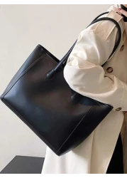 Lightweight Business Casual Stitch Detail Shoulder Tote Bag For Women Rookies White Collar Workers For Teen Girls Women College Students Rookies White Collar Workers Perfect For Office College Work Bu