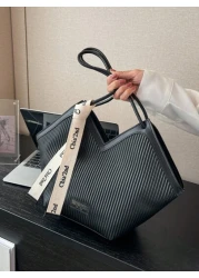 في عام 2024 ، الموضة الجديدة، الجوكر، تصميم التباين الجديد، تصميم الترصيع، حقيبة تسوق كبيرة السعة ذات مقبضين من