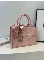 حقيبة كبيرة بمقبض علوي وسعة كبيرة بطباعة الحروف والأسلوب العارض غير الرسمي، حقيبة للرضاعة، حقيبة أسبوعية، حق