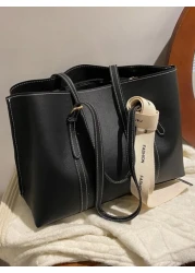 Bow Decor Lightweight Business Casual Knot Decor Large Capacity Tote Bag Mothers Day Gift For Mom For Teen Girls Women College Students Rookies White Collar Workers Perfect For Office College Work Bus