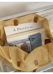 Lightweight Portable Large Capacity Woven Straw Tote Bag With Style For Teen Girls Women College Students Perfect For School College For Teen Girls Women College Students Perfect For College Outdoors