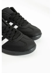 İnan Ayakkabı Women's Black White Vegan Suede Leather New Season Sports Shoes (Sole 3 cm)