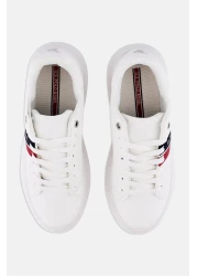 U.S. Polo Assn. Women Lace Up Brand Logo Casual Shoes, White