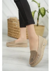 Nesil Shoes Nstar 405 Beige Denim Anatomical Casual Women's Shoes